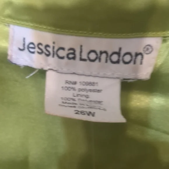 Jessica London Green Satin-Trim Midi Dress - Picture 2 of 6